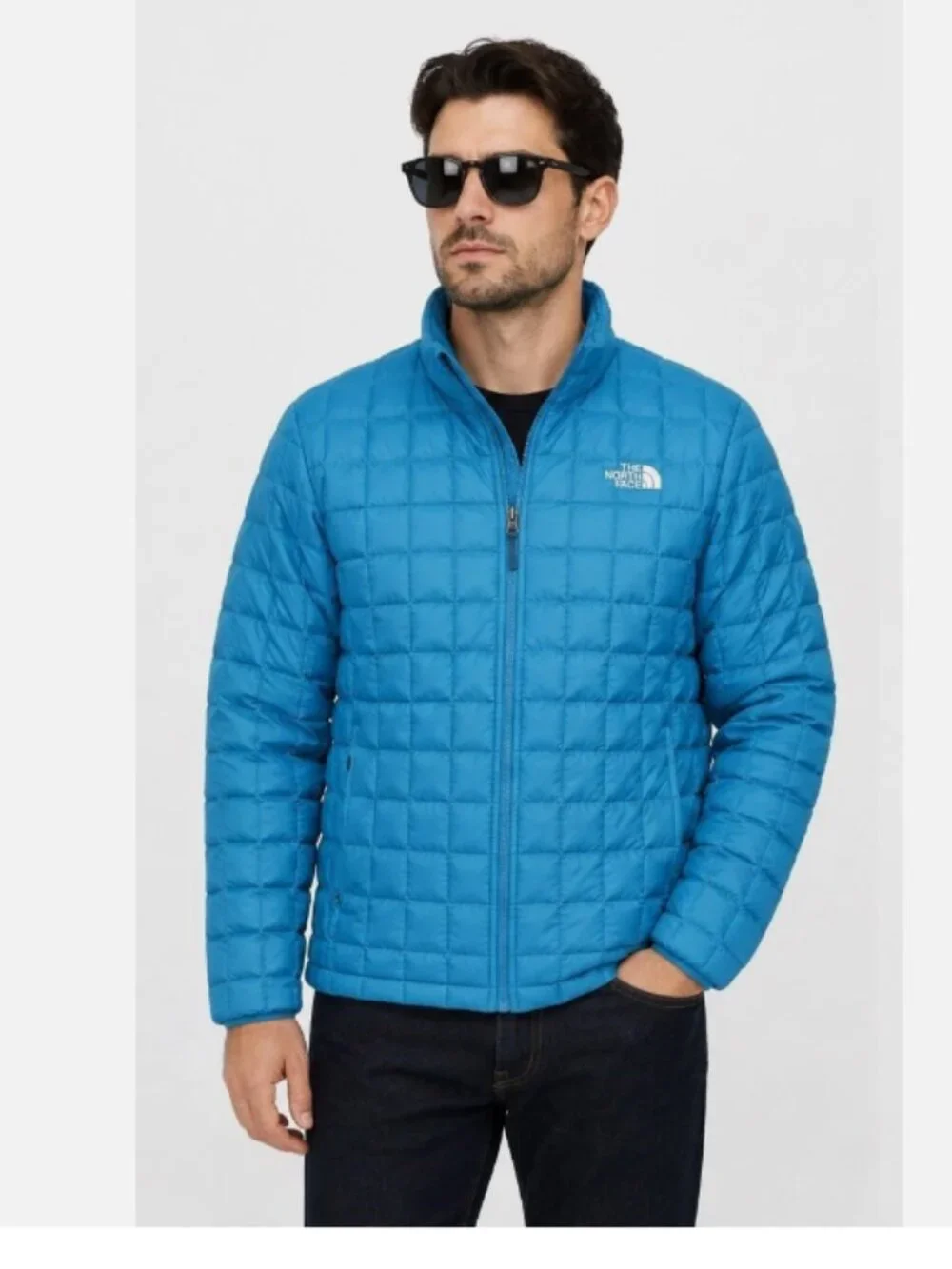 The North Face ThermoBall Jacket Men's Size L Blue Insulated Puffer TNF DWR New